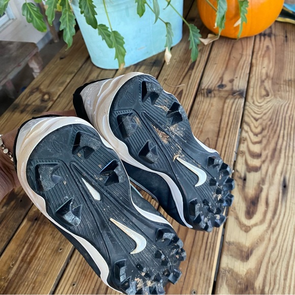 Nike BSBL Huarache Gray Black Cleats size 6Y athletic baseball shoes - Picture 5 of 8